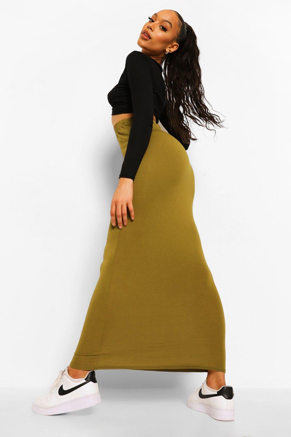 Boohoo jersey best sale maxi skirt